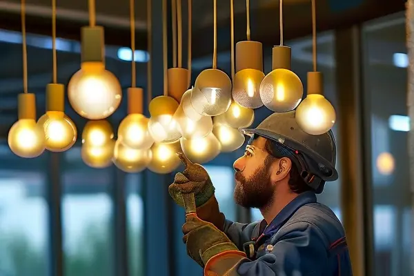 專業電工安裝吊燈現場