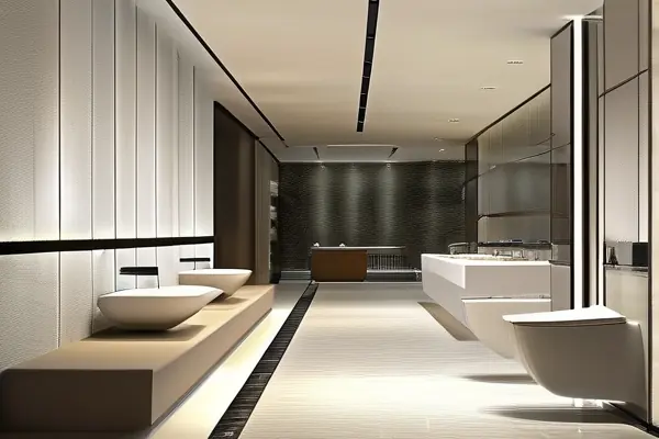 現(xiàn)代衛(wèi)浴空間中的鉆石潔具展示