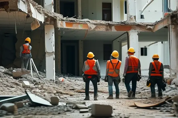 揚州專業酒店結構拆除團隊現場施工圖