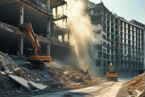 酒店結構拆除施工現場