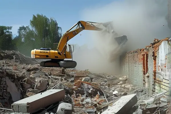 專業(yè)拆除團(tuán)隊進(jìn)行舊房結(jié)構(gòu)拆除作業(yè)現(xiàn)場