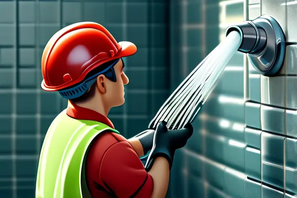 專業(yè)技術人員使用現(xiàn)代設備清洗住宅水管