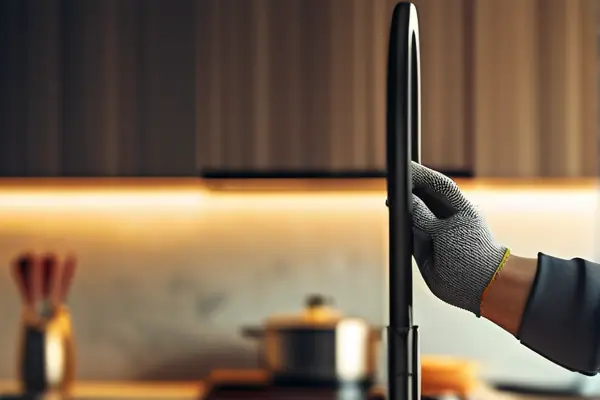 專業(yè)維修人員更換水管總閥門(mén)開(kāi)關(guān)