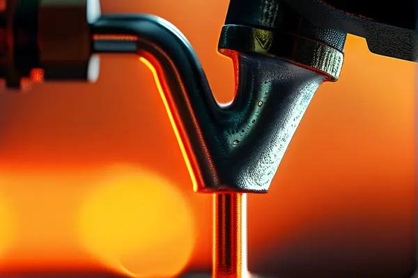 專業師傅使用熱熔器焊接PPR水管的特寫畫面