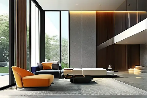 現(xiàn)代簡約風格大宅客廳裝修效果圖