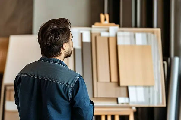 設(shè)計師與業(yè)主討論裝修方案