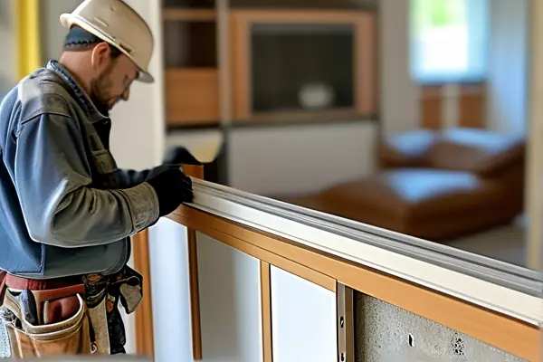 裝修工人測量墻面尺寸