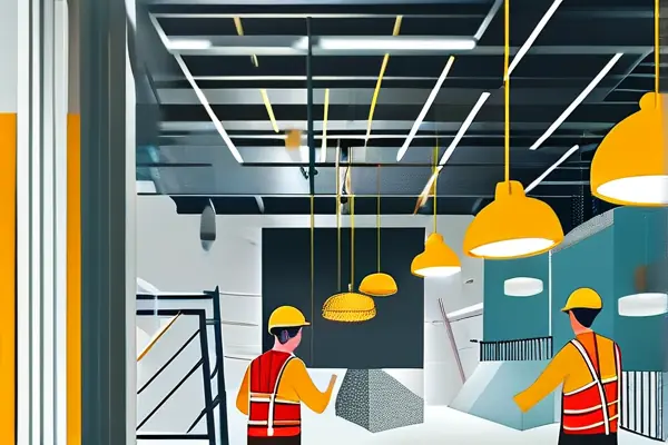 機(jī)構(gòu)裝修施工現(xiàn)場(chǎng)