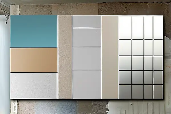 多種墻面材料對比及施工場景