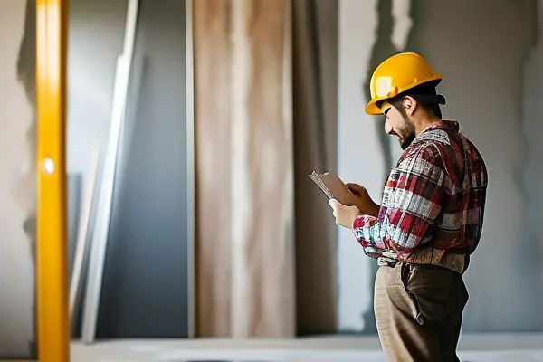 設計師在裝修現場指導施工