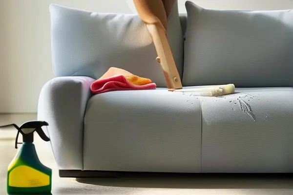 清洗布藝沙發的實際操作場景